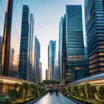 로봇기술사와 로봇공학 기본 이론 - Futuristic City Harmony**
A wide-angle, cinematic shot of a bustling, vibrant futuristic city at su...