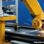 Home 18 로봇기술사 시험 예상 문제 - A high-tech industrial robotic arm in a modern Mexican manufacturing plant, performing precise weldi...